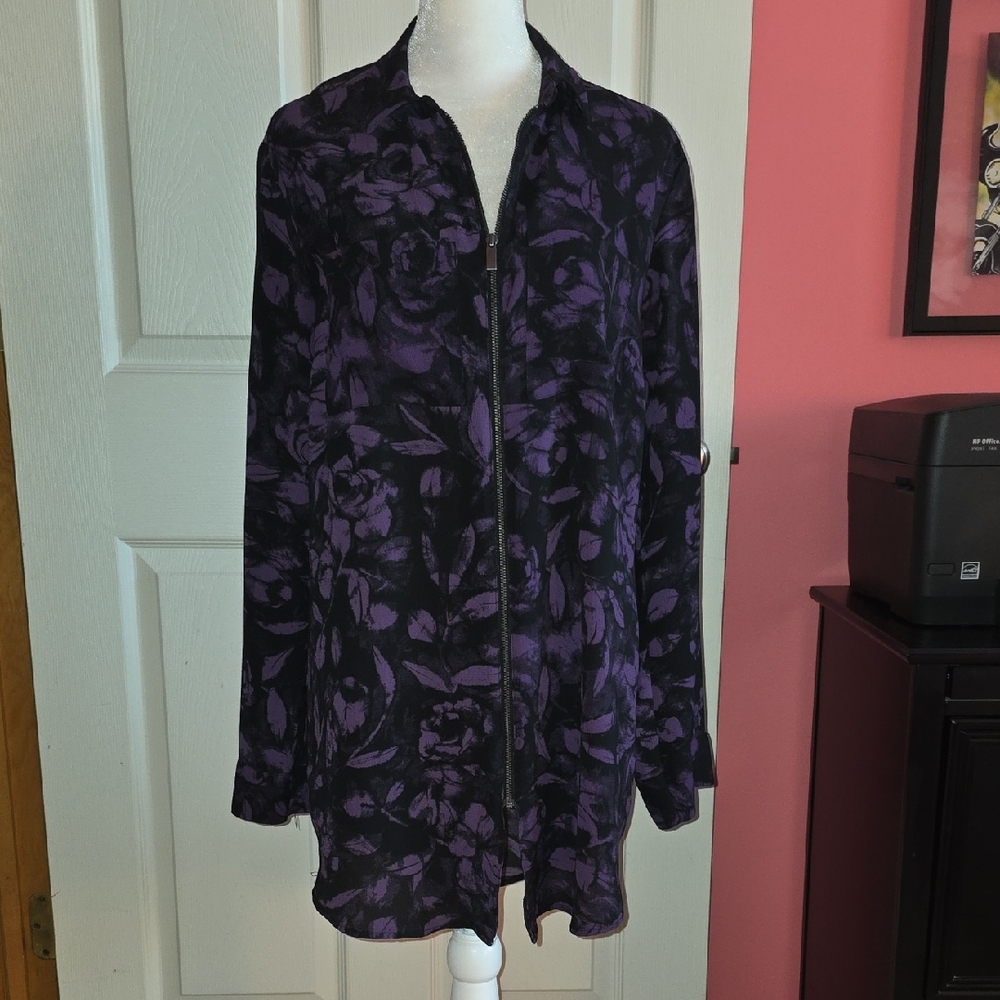 Rock & Republic Long Zip-up Blouse